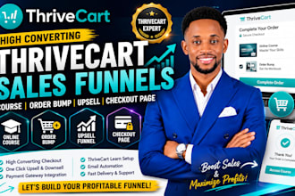 setup thrivecart course, order bump, upsell funnel, checkout page, online course