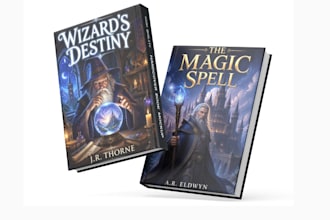 design awesome dark fantasy or magic book cover