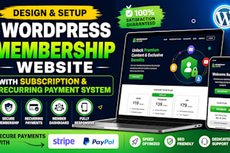 design a wordpress membership site with subscription and recurring payment syste