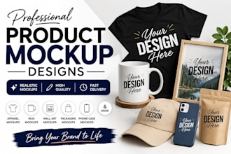setup etsy shop, products mockup design,  digital product listing thumbnails