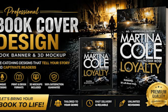 design professional book cover, book banner with mockup design