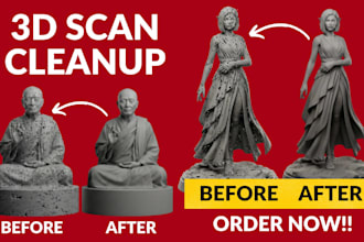repair, fix your stl file, mesh and 3d scan cleanup watertight for 3d printing