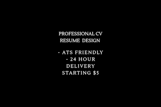 write ats friendly cv resume and cover letter for students and freshers