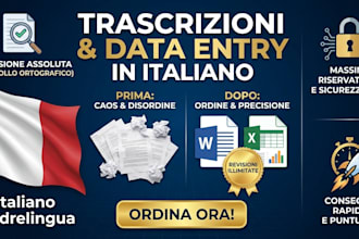 trascrizione documenti e data entry  in italiano