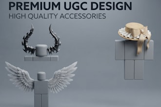 design custom roblox wearable, ugc accessories, avatar clothing and 3d models