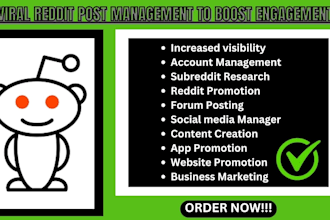 be your reddit social media manager for organic growth and website promotion