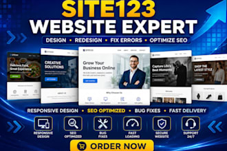 design or redesign site123 website, fix errors and optimize site123 seo