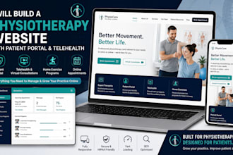 build physiotheraphy website with patient portal and telehealth