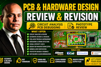 review your electronics schematic pcb and pcb layout for errors and optimization