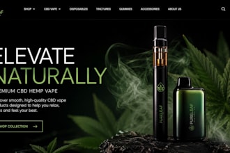 design cbd hemp vape shopify store dropshipping website