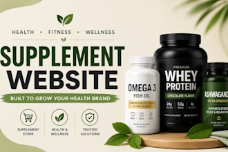 build health supplement website with payment integration health supplement store