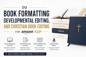 do book formatting developmental editing christian book editing for amazon KDP