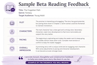 beta read your manuscript and give feedback