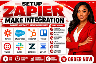 integrate zapier make with salesforce hubspot trello twilio slack zendesk ziflow