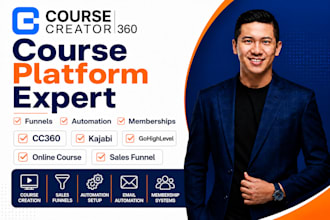 setup course creator 360 kajabi online course gohighlevel sales funnel cc360 ghl