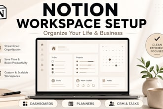 set up a custom notion workspace, dashboard or planner for you