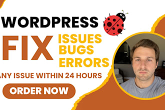 fix wordpress issues, wordpress bug, fix wordpress error, woocommerce fix