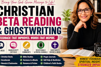 beta read christian books ghostwrite devotionals memoirs and christian ebook