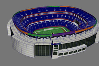design realistic 3d stadium, gaming arena, sport complexand architectural render