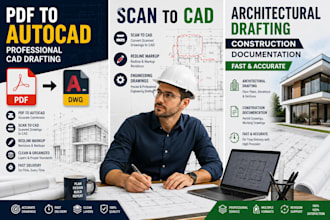 convert pdf to autocad cad drafting redline markup  and engineering drawing
