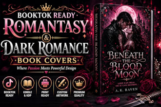 design a booktok ready romantasy or dark romance book cover for kindle KDP