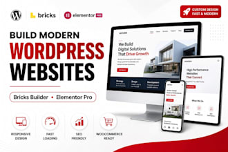 build wordpress website with bricks builder or elementor pro