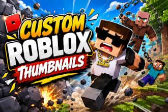 draw unique cartoon roblox thumbnail for youtube