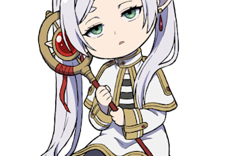 draw your character as an adorable chibi illustration