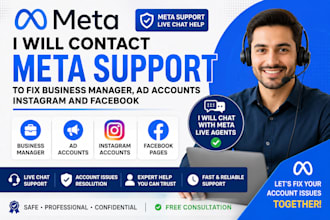 contact meta support to fix business manager ad accounts instagram and facebook