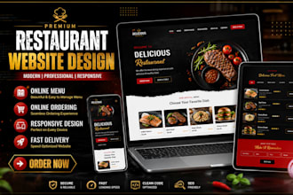 design a restaurant website with menu setup and online orders