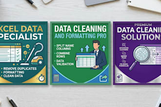 do professional excel data cleaning, formatting, and deduplication