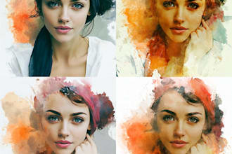 draw outstanding watercolor portrait