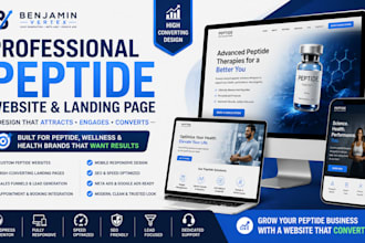 design a high converting peptide website landing page and lead generation