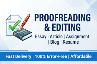 proofread and edit your essay, articles, or assignment perfectly