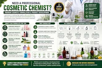 be your organic cosmetic chemist for skincare and haircare formulation regulator