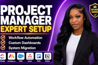 set up monday crm, clickup, asana, jira, smartsheet, notion, trello, or airtable