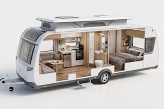 do 3d caravan design, 3d motor home design, 3d camper van