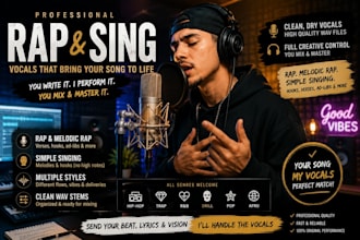 rap, singing, or melodic vocals