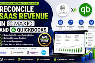 reconcile saas subscription revenue in maxio and quickbooks