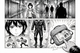 draw high quality manga page and comic scenes