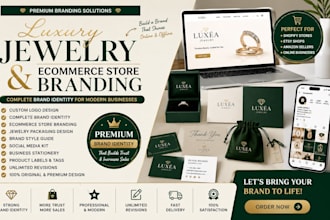 design luxury jewelry branding, ecommerce brand identity and packaging kit