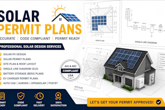 design solar permit plans solar pv design autocad city permit usa