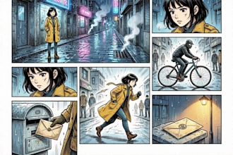 create professional manga comic page illustration