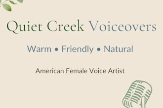 record a warm and friendly american female voice over