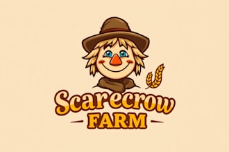 do unique scarecrow farm logo with new creative concepts