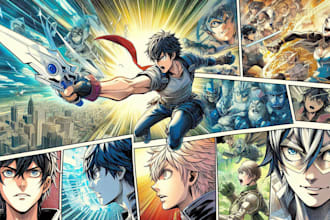 do anime manga illustration, manga comic page, comic book webtoon