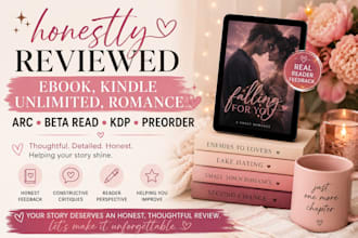 honestly reviewed ebook, kindle unlimited romance arc beta read kdp, preorder