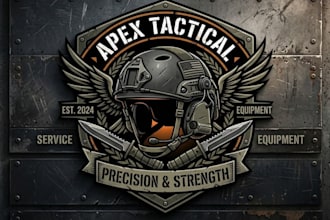 create a tactical military helmet logo for your brand