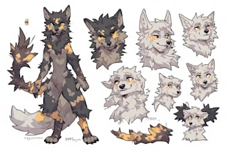 draw custom a digital fursona art commission