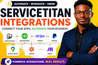 servicetitan quickbooks stripe paypal google maps zapier make integration